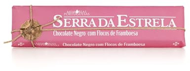Tableta de Chocolate Negro con Frambuesas Serra da Estrela - 300 g - Chocolate Sin Gluten - Tableta de Chocolate, Frambuesas y Azúcar - Textura Suave y Cremosa - Producto Gourmet de Origen Portugués