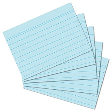 Papiertiger 100 Karteikarten (DIN A7, blau, liniert, 1)