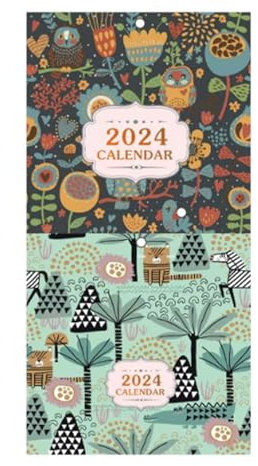 Ideale Kalender Großer Wandkalender 2024, Januar 2024 bis Dezember 2024, stilvoller und funktionaler Kalender for die tägliche Organisation, Dekoration, Geschenk Attraktiver Kalender (Color : Multi-c