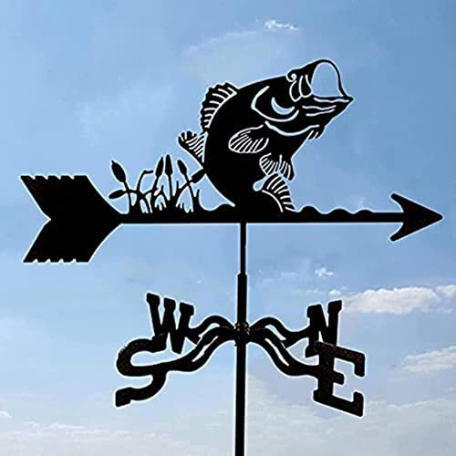 Wetterfahne aus Edelstahl, langlebig, Fische, Motorräder, Delfine, Autos, Silhouetten, Retro, Bauernhofszene, Gartenpfahl, Wetterfahne, Windrichtungsanzeige, Wetterhahn, professionelle Messung