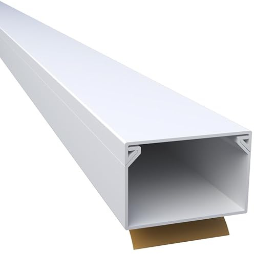 CILSON WDK3020SW 3700190 Kabelkanal Selbstklebend 30x20mm 20m, Weiß - 20 Stück 1 m / 1000 mm, Großvolumige Kabelorganisation, Langlebige Qualität