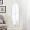 Sinstosin Blanc Grand Miroir Long Arqué 30 x 90 cm, Miroir Mural Vintage avec Cadre en Bois, Miroir Decoration Murale pour Chambre à Coucher, Salon, entrée