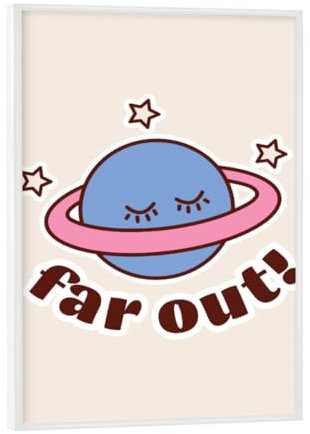 artboxONE Poster mit weiem Rahmen 18x13 cm Fr Papa Weit! Retro-Ringplanet - Bild Retro freigeist Hippie