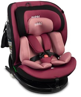 CARETERO - Autositz Kinder - Autokindersitz MOKKI - Gegurteter Autositz - i-Size Homologation ISOFIX - für Kinder von 40-150 cm Größe - Rotierend 360° - Reduktionseinsatz für Babys - Schmutziges Rosa