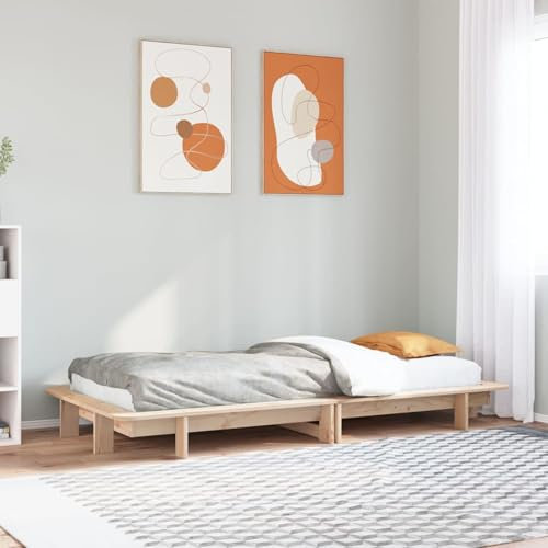 Sufrk Massivholzbett ohne Matratze 90x190 cm Holz Bett Massivholzbett Bed Frame Bettgestell Bett Holz Kiefernholz - 850680