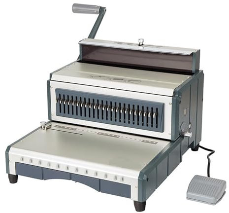 Bindemaschine, Elektrische Spule Bindemaschine 2:1 Elektrische Eisenringverdickungsbuchbindemaschine Doppellinien-Tischkalendervertrag(Square hole)