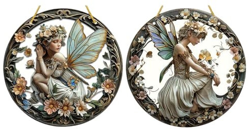 2 PCS Sun Catchers for Windows, Stained Suncatcher, Sun Catcher, Sun Catcher for Windows, Acrylic Sun Catchers, Window Sun Catcher, Sun Catcher Hangings for Home Office Decorations