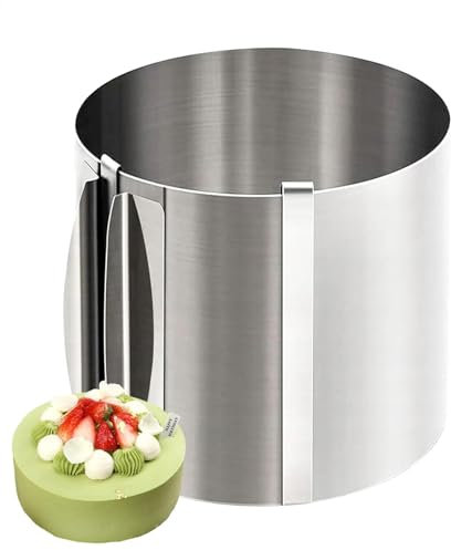Gvblkq Anneaux de cuisson durables - 20 cm de haut - Moule rond - Cadre à pâtisserie - Outils de décoration de gâteaux en acier inoxydable - Accessoires de pâtisserie pour un usage professionnel et