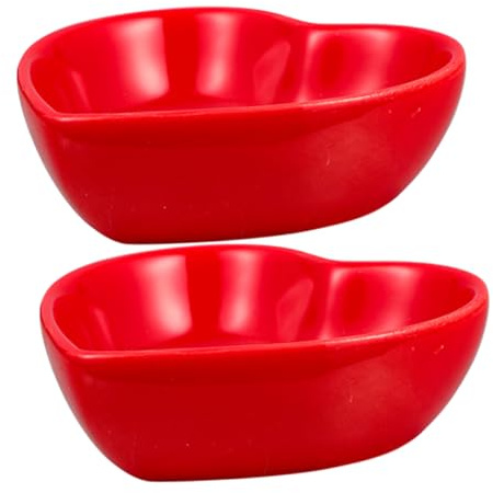 ELAYARD 2pcs Heart Shaped Ceramic Dipping Bowls Versatile Sauces Appetizer Serving Plates Condiments Snacks Sushi Compact Design for Home Parties