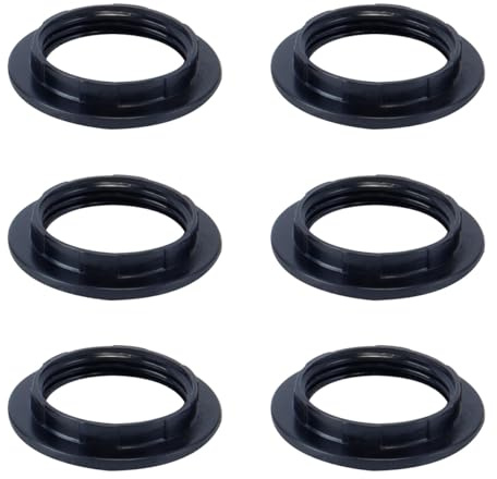 Orivin 6 anillos convertidores para pantallas de lámparas (ID: 38 mm), anillos de plástico para soportes de lámparas de mesa y de techo.