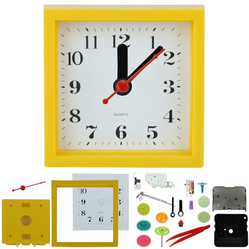 Playtastic Pendeluhr Bausatz: Tischuhr-Bausatz für Kinder, 22 Teile, batteriebetrieben (Pendel-Uhr, Meine Erste Uhr, Uhrwerk)