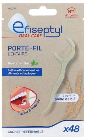 EFISEPTYL – Hygiène Buccale Facile et Fraîcheur Mentholée, Porte-Fil Dentaire Pratique (Boîte de 48) - Lot de 3 - vendu par Lot