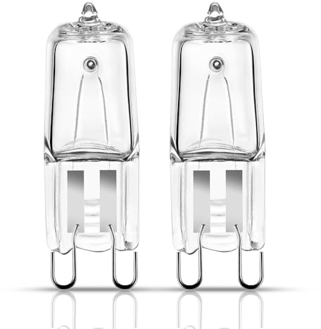 G9 40W Halogen Oven Bulbs 230V G9 Oven Light Bulbs, 400lm Warm White Dimmable 300℃ Heat Tolerant for Microwave, Cooker Hood- 2Pack