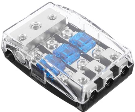 PENIKOKO Blocco Distribuzione Alimentazione Auto Vie con Porta Fusibili Morsettiera Protezione Supporto Amplificatore Stereo Facile Installazione Sicurezza Sovraccarico