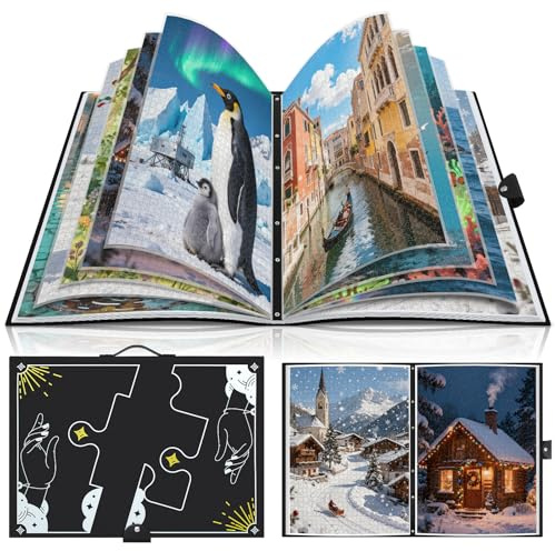 MewVeer Puzzle Mappe für Puzzles 1000, Aufbewahrungsmappe für Enthusiasten mit 26 Taschen, Puzzle-Organizer, Staubdichtes und Schützendes Puzzle-Zubehör
