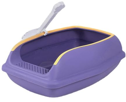 Bac Litiere Chat - Bac À Litière pour Chat Pelle De Nettoyage Inclus avec Anti-éclaboussure Rebord - Hygiénique Facile À Nettoyer Litière pour Chatons