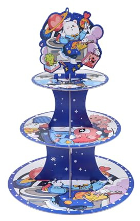 Aohyue 3 Niveles Soporte Cartón Pasteles, Soporte de Magdalenas Redondo, Soporte para Cupcakes, Soporte para Magdalenas, Ideal para Bodas, Fiestas, Meriendas y Cumpleaños