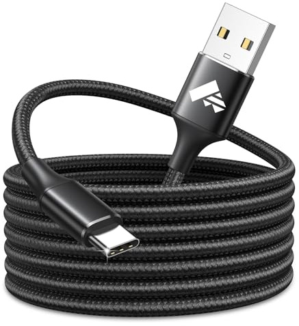 USB C Kabel 3M Lange USB Typ C Ladekabel USB C Schnellladekabel Nylon USB auf USB C Kabel für Samsung Galaxy S23 S22 S24 A12 A32 A53 PS5, Usbc Ladekabel für iPhone 15 16 17 Pro Max iPad Switch Handy