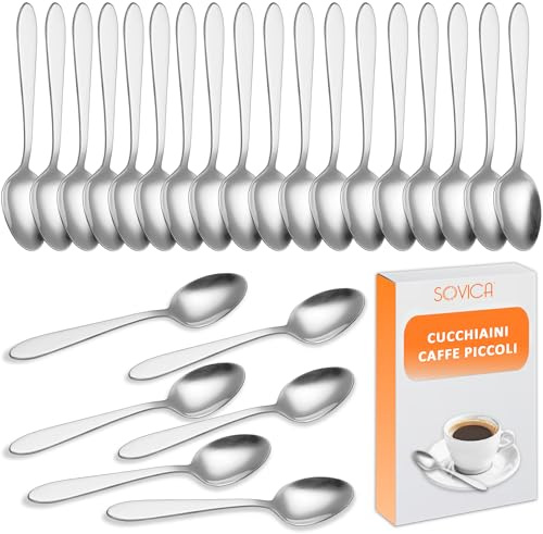 Cucharillas cafe 12 cm acero inoxidable – diseño ergonómico y brillo espejo – ideales para espresso, postres y hostelería – resistentes, elegantes y duraderas (24)