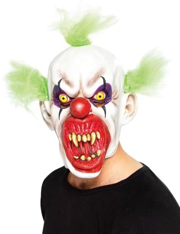 Smiffys Maske Unheimlicher Clown, Über Kopf, Latex Halloween