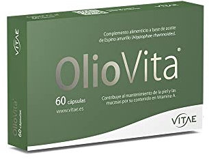 Vitae Oliovita 60 cápsulas | Espino amarillo (rico en omega7) | Hidratación, nutrición y regeneración de piel y mucosas | Combate la sequedad desde el interior