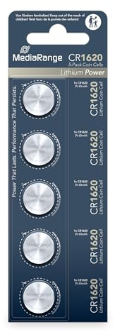 MediaRange MRBAT130 Piles Bouton au Lithium CR1620 5 pièces 3 Volt