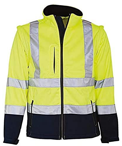 Elka Visible Xtreme Jacke, Fluoreszierendes Gelb/Marineblau, Large
