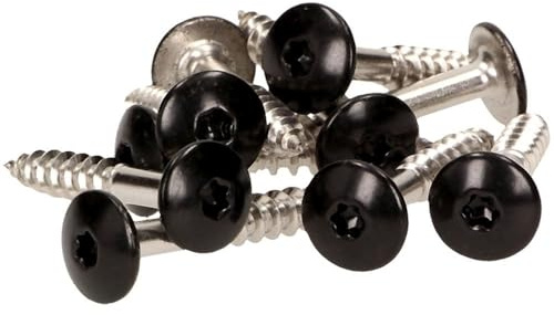 100x MEISTERLING® Fassadenschrauben INOX V4A 5,5 x 35 mm – Flachkopf Torx T20 + 1 Bit – Schwarz