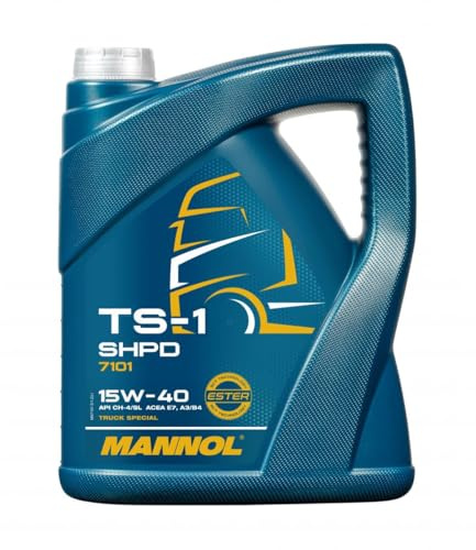 5 liter Orignal MANNOL motorolja TS-1 SHPD 15W-40 API CH-4/CG-4/CF-4/SL | Året runt-motorolja för turbodiesel, även bensinmotorer API SL, med slitage- och korrosionsskydd