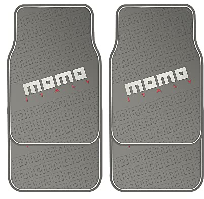 MOMO Set completo de 4 piezas alfombrillas coche goma universales negro/rojo