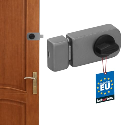 KOTARBAU® Zusatzschloss 3 Farben Kastenschloss Türzusatzschloss Türschloss Schloss Drehknauf Zusatzsicherung Kastenzusatzschloss ohne Zylinder (Anthrazit) 50 mm