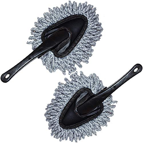 Plumero para salpicadero de coche, 2 unidades multifuncionales de microfibra súper suave para limpieza interior de polvo de suciedad y uso doméstico herramienta de polvo gris