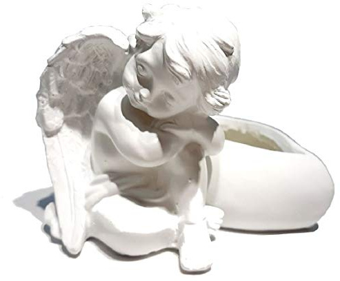 Decpero Engel mit Herz zum Bepflanzen/Weiss/Poly