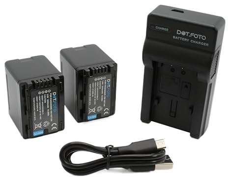 Dot.Foto VW-VBT380 Premium 3880mAh Akku (2er Pack) & USB Ladegerät für Panasonic HC-V110, HC-V130, HC-V160, HC-V180, HC-V201, HC-V250,HC-V260,V720 V750 V770 V777 VX870 VX980 VX989