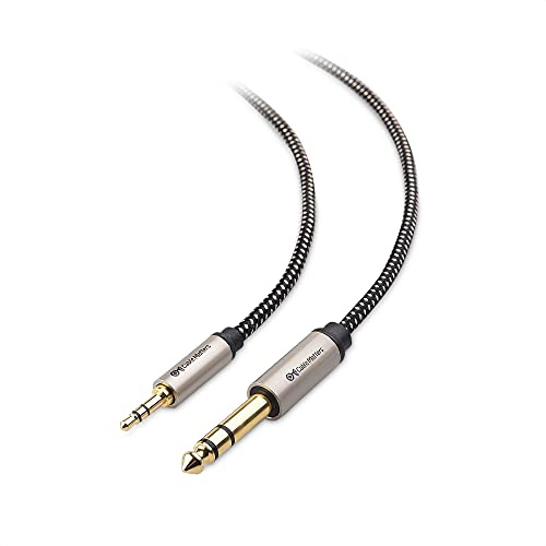 Cable Matters Cavo audio intrecciato da 3,5 mm a 1/4, 3 m | Premium, TRS da 3,5 mm a TRS da 6,35 mm, rivestimento intrecciato, connettori placcati oro