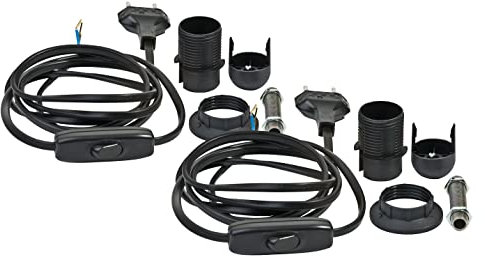 Set câble de branchement E14 VBS, Noir, 2 pc.
