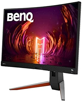 Monitor curvo para juegos de simulación de carreras BenQ MOBIUZ EX2710R de 27 pulgadas, QHD 2K HDRi 1000R, 165 Hz, 1 ms de MPRT, compatible con PS5/Xbox X, Metallic Grey