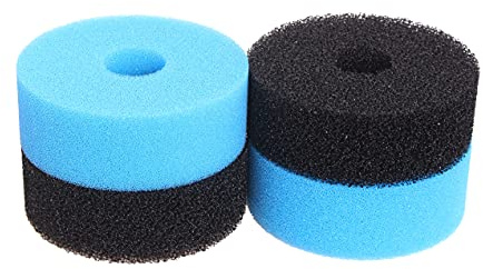 INGVIEE Kompatibel Filterschwamm für Jebao CF-10 PF-10 und Bermuda 4000 Pressure Filter (2X Schwarz Grob, 2X Blau Fein)