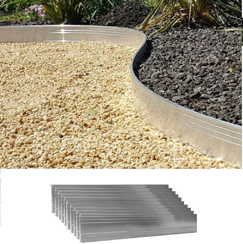 Green-Split Jeu de 10 Bordure de Jardin en Aluminium Ultra Solide 24cm x 1m (10m Long) | Bordure Jardin | Bordures de Jardin