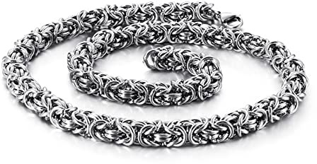 Mesnt 45-70CM Kette Ohne Anhänger Edelstahl 6mm/7mm/8mm Byzantinische Kette aus Edelstahl
