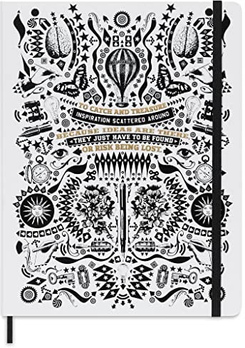 Moleskine x Lorenzo Petrantoni Ein Buch, das noch geschrieben werden muss Limitierte Edition, Hardcover und Elastikverschluss, Liniertes Notizbuch, XL-Format 19x26 cm