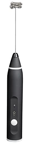 Mousseur À Lait Électrique USB, 1200 MAh Électrique Mini Fouet Blender Mousse Machine Avec 2 Têtes De Fouet En Acier Inoxydable, 3 Réglages De Vitesse, Pour Café Fouet Mousse Maker Lait Latte