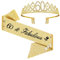 Moitkptt 60 & Fabulous 60 Ans Couronne Anniversaire Écharpe, anniversaire 60 ans femme, Diademe Princesse Reine decoration anniversaire 60 ans femme, cadeau anniversaire femme 60 ans (Dore)