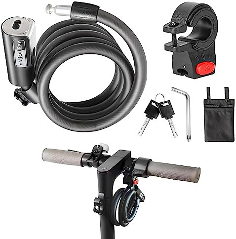 eMjollRay Lucchetto per Monopattino e Bicicletta con 2 Chiavi, Livello di Sicurezza Molto Alto Antifurto