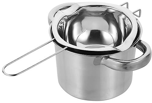 Kichvoe 1set Stainless Steel Double Boiler Melting Pot for Chocolate Candy Butter and Cheese Outer Pot Inner Bowl for Easy Melting and Cooking