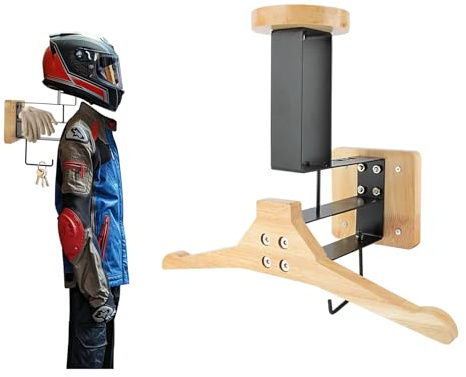 PSLER Helmhalter, Wandhalterung, Holz, Motorradhelm-Halter, Mehrzweck-Helmständer, Helmständer, Aufbewahrung, Regal, Wandhalterung für Motorrad, Radfahren, taktische Fußball, Skifahren, 1 Stück