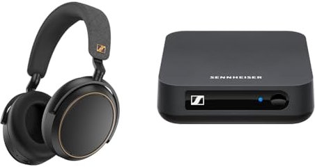 Sennheiser Momentum 4 Wireless Special Edition Kopfhörer mit Bluetooth mit adaptiver Geräuschunterdrückung & BT T100 Bluetooth-Audio-Transmitter für Hi-Fi oder Home Entertainment Schwarz