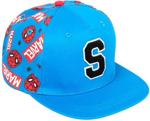 Marvel personlig baseballkeps för pojkar broderad bokstav justerbar snapback barnhatt 100 % UV-skydd sommar semester keps, BLÅ, one size