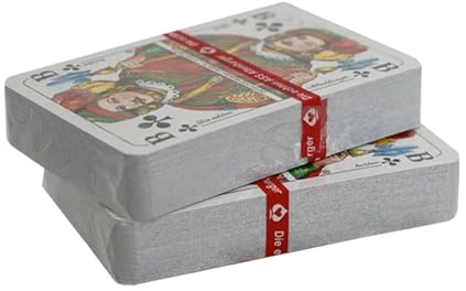NORDIC SCHILLER NS Spielkarten Kartenspiel Rommé Profiqualität für Rommé, Bridge,Canasta Poker oder Skat 55 Blatt BLAU und ROT (2-Deck (1x ROT-1x BLAU))