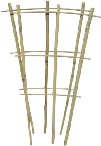 3 X (110cm) Bamboo Fan Pot Ladder Trellis, Outdoor, Indoor Plant Support, Weather Resistant Provide Support To Climbing Plant Trainer (Pack of 3)